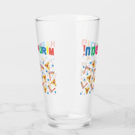 Happy Purim Festival Kinder Party Pattern Holiday Glas (Rechts)