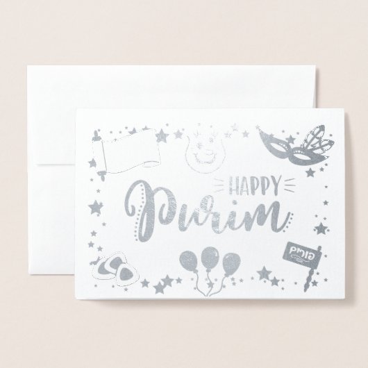 Happy Purim Folie Kaarten (Voorkant met envelop)