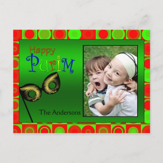 Happy Purim-fotokaart Briefkaart (Voorkant)