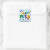 Happy Purim Fun Vierkante Sticker (Tas)