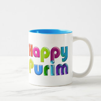 HAPPY PURIM funky gift Tweekleurige Koffiemok