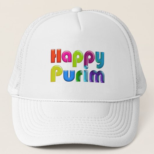 HAPPY PURIM funky Trucker Hat Pet (Voorkant)