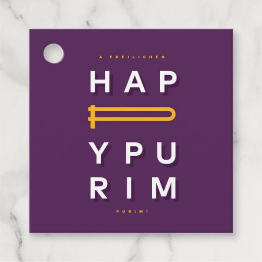 Happy Purim Gragger Bedankjes Labels (Voorkant)