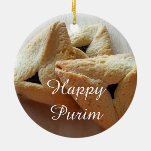 Happy Purim-keramisch Ornament (Achterkant)