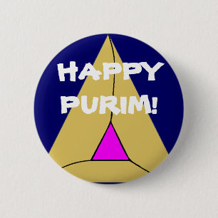 HAPPY PURIM! Knoop Ronde Button 5,7 Cm