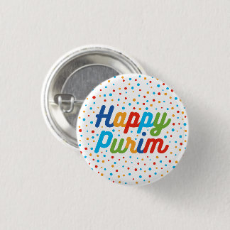 Happy Purim-knop Ronde Button 3,2 Cm