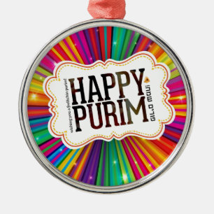 happy purim metalen ornament