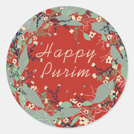 Happy Purim Pas Joodse sticker aan (Voorkant)