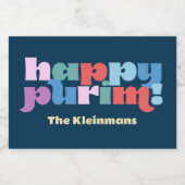 Happy Purim petit étiquette pour manot de pêche (Étiquettes simples)