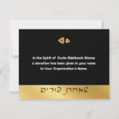 Happy Purim Promotional Fundraising Kaart (Achterkant)