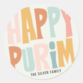 Happy Purim Ronde Sticker
