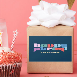 Happy Purim Sameach label voor mishloach manot