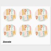 Happy Purim Sticker rond (Feuille)