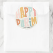 Happy Purim Sticker rond (Sac)