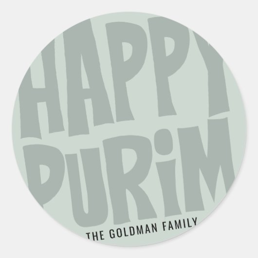 Happy Purim Sticker rond (Devant)