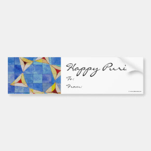Happy Purim to/From Label Bumpersticker