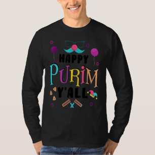 Happy Purim Y All Jewish Holiday Costuum Funny T-shirt