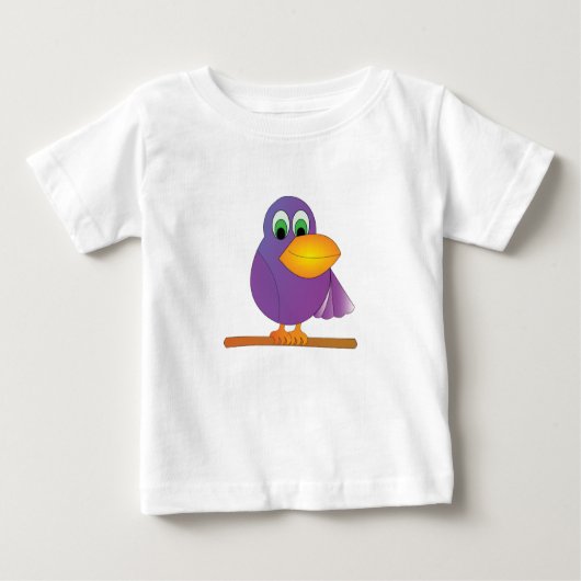 Happy Purple Parrot Baby Tee (Voorkant)