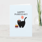 Happy Purrsday Kat Verjaardag Kaart (Voorkant)