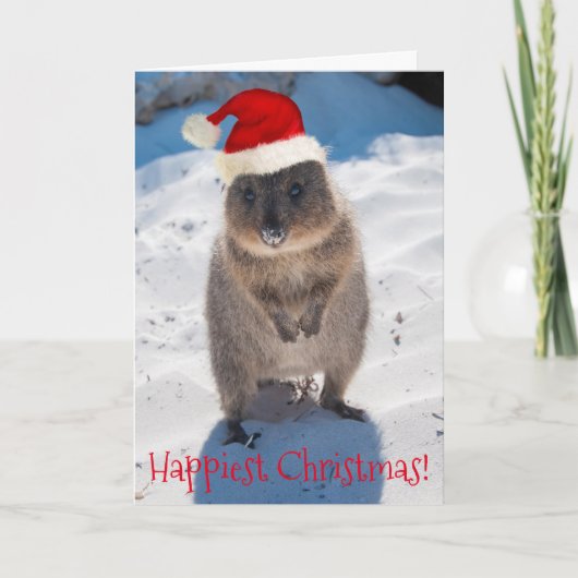 Happy Quokka Kerstmis en nieuwjaar Kaart (Voorkant)