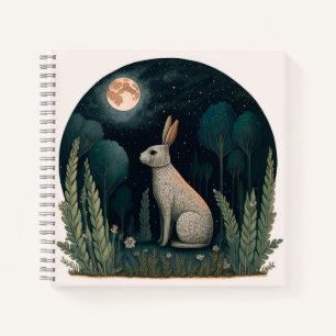 Happy Rabbit in in de maan Notitieboek