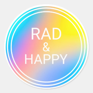 Happy & Rad-sticker Ronde Sticker