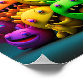 Happy Rainbow Smiling Creatures Poster (Coin)