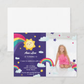 Happy Rainbow Sunshine Birthday Kaart (Voorkant / Achterkant)