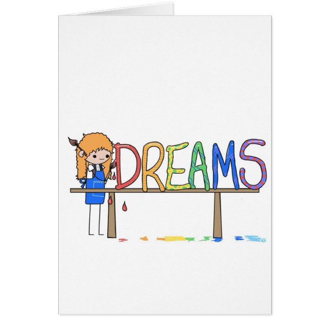 Happy Rainbow Whimsical Dreams Stick Figuur Artist (Voorkant)