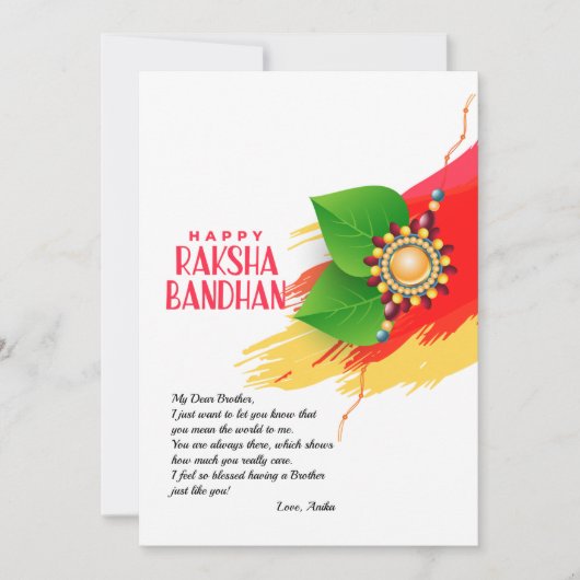 Happy Raksha Bandhan Wenskaart (Voorkant)