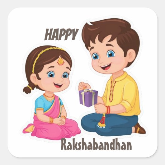 Happy Rakshabandhan Sticker Celebrate Sibling Love (Devant)