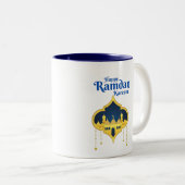 Happy Ramadan Kareem 2022 Coffee-Mok Tweekleurige Koffiemok (Voorkant rechts)