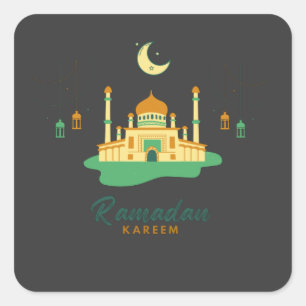 Happy Ramadan Kareem en Eid Mubarak 2022 Vierkante Sticker