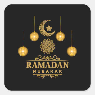 Happy Ramadan Kareem en Eid Mubarak 2023 Vierkante Sticker