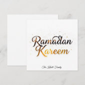 Happy Ramadan Mubarak Ramadan Kareem Gold Muslim Feestdagenkaart (Voorkant / Achterkant)