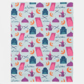Happy Ramadan Pattern Fleece Deken (Voorkant)