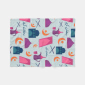 Happy Ramadan Pattern Fleece Deken (Voorkant (Horizontaal))