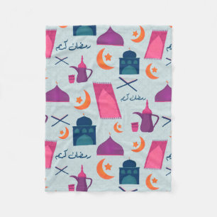 Happy Ramadan Pattern Fleece Deken