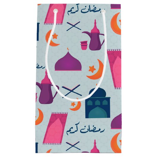 Happy Ramadan Pattern Klein Cadeauzakje (Voorkant)