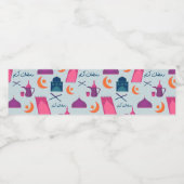 Happy Ramadan Pattern Waterfles Etiket (Enkel label)