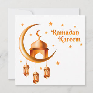 Happy Ramzan Mubarak Crescent Gold Feestdagenkaart