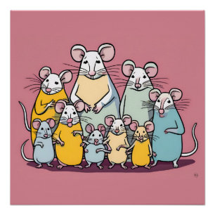 Happy Rat Familie Poster Perfect Poster