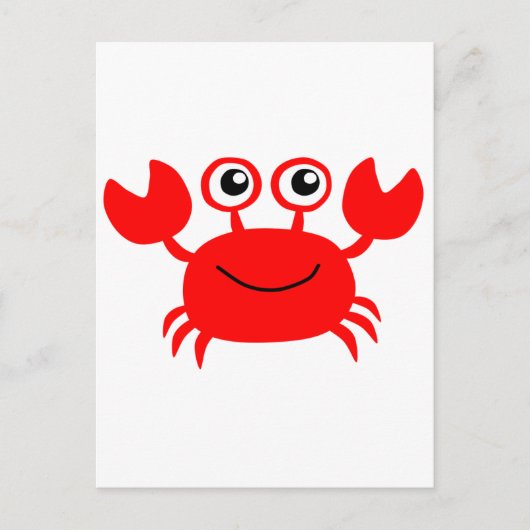 Happy Red Cartoon Crab Briefkaart (Voorkant)