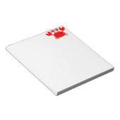 Happy Red Cartoon Crab Notitieblok (Schuin)