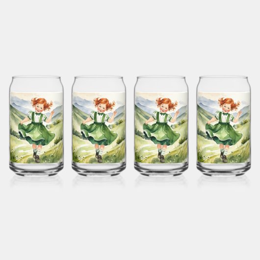 Happy Red headed girl Drinkware Set (Recto)