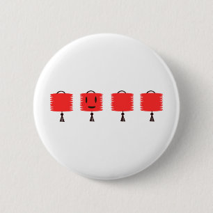 Happy Red Lantern Ronde Button 5,7 Cm