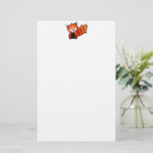 Happy Red Panda Briefpapier (Staand voorkant)