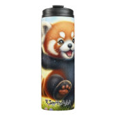 Happy Red Panda Dancing Thermosbeker (Voorkant)