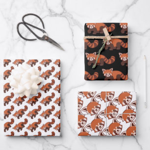 Happy Red Panda wrapping Paper 3 vellen