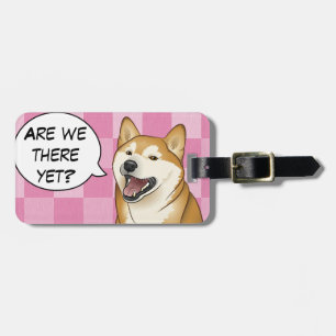 Happy Red Shiba Inu Dog Bagagelabel